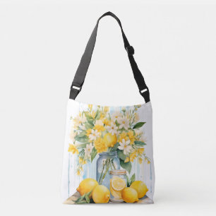 Sommar Lemon Blommar Burk Axelväska