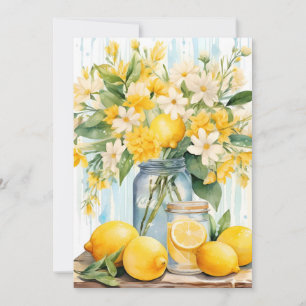 Sommar Lemon Blommar Burk Meddelande