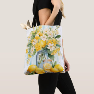 Sommar Lemon Blommar Burk Tygkasse