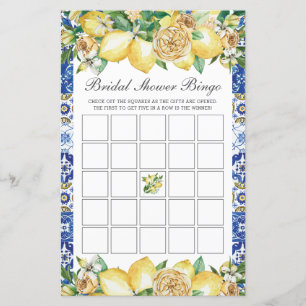 Sommar Lemon Blommigt Baby Shower Bingo Party Game