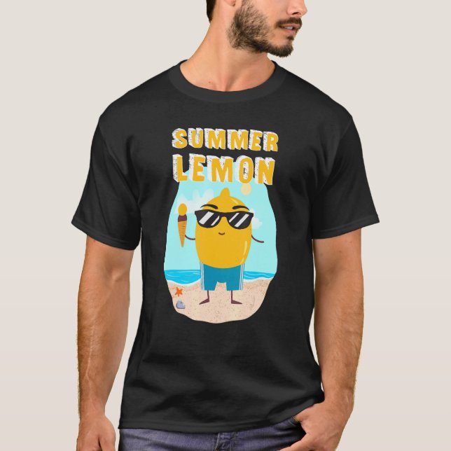 Sommar Lemon Cute Fruit Life Beach T Shirt (Framsida)