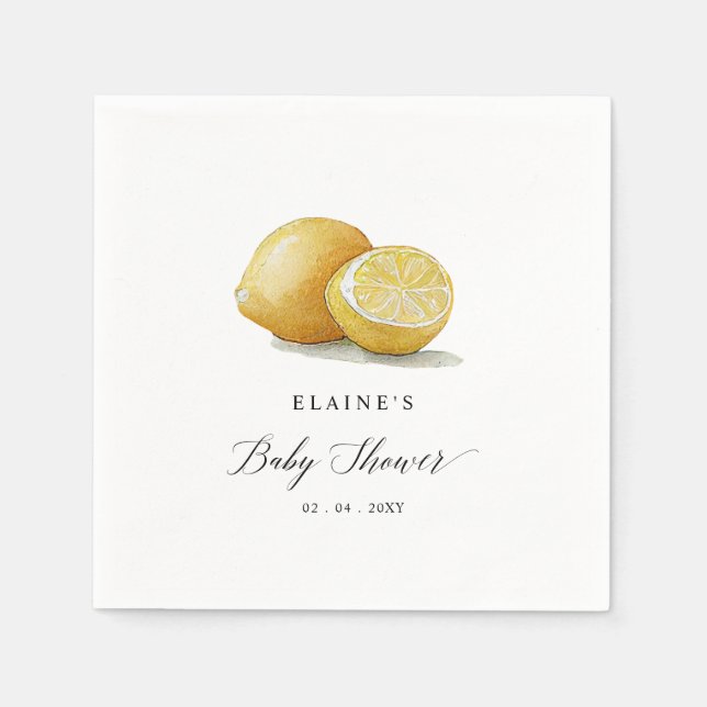 Sommar Lemon Lime Citrus Baby Shower Pappersservett (Framsidan)