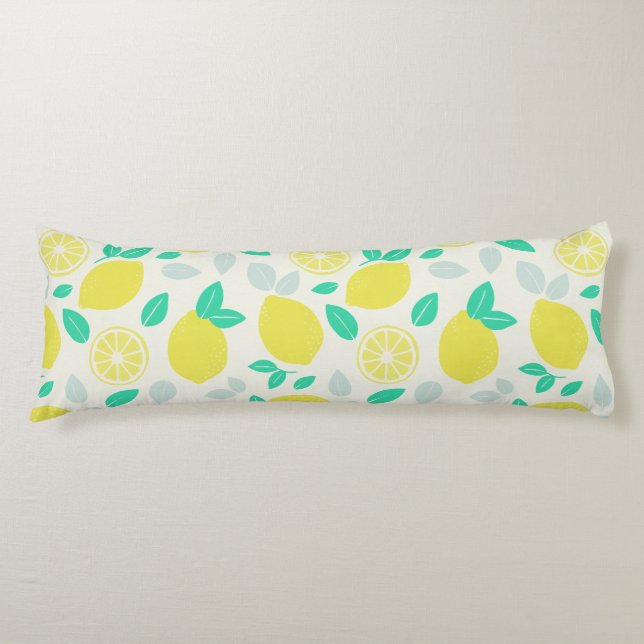 Sommar Lemon Mönster i Cream Kroppskudde (Framsidan)