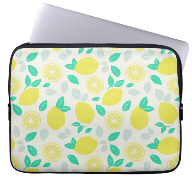 Sommar Lemon Mönster i Cream Laptop Fodral (Framsidan)