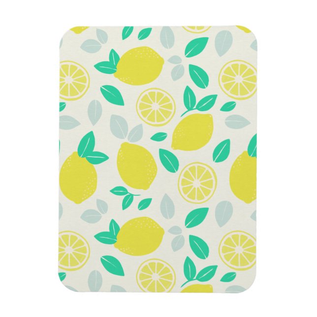 Sommar Lemon Mönster i Cream Magnet (Vertikal)