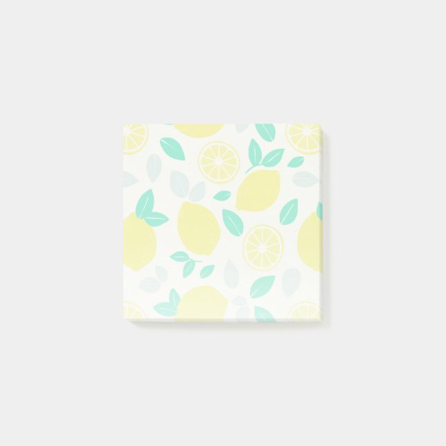 Sommar Lemon Mönster i Cream Post-it Block (Framsida)