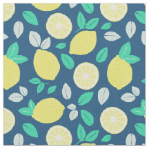 Sommar Lemon Mönster i marinblått