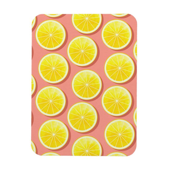 Sommar Lemon Slices Mönster Magnet (Vertikal)