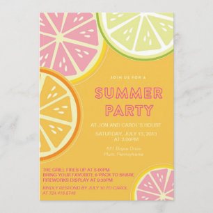 Sommar Lemonade Bassäng Party Inbjudningar