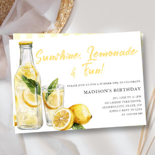 Sommar Lemonade BBQ Födelsedagsfest inbjudan