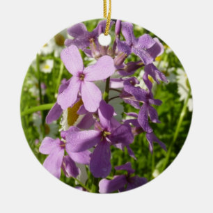 Sommar Lilac och Daisy Julgransprydnad Keramik
