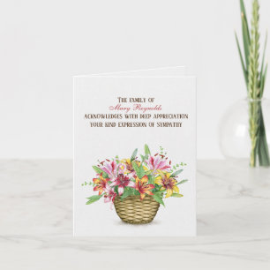 Sommar Lily Basket Sympathy Tack Kort