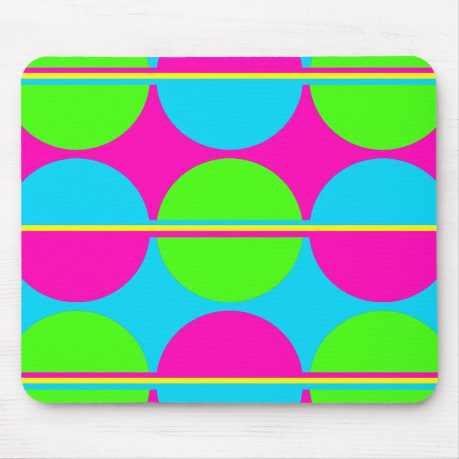 Sommar Lime Green Shock rosa Teal Circles Rand Musmatta (Framsidan)