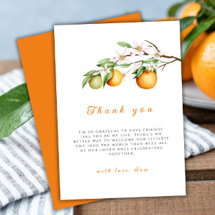 Sommar Little Cutie Citrus Clementine Baby Shower Tack Kort