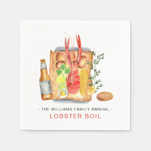 Sommar Lobster Kok   Hummer Bakning Utomhusfest Pappersservett