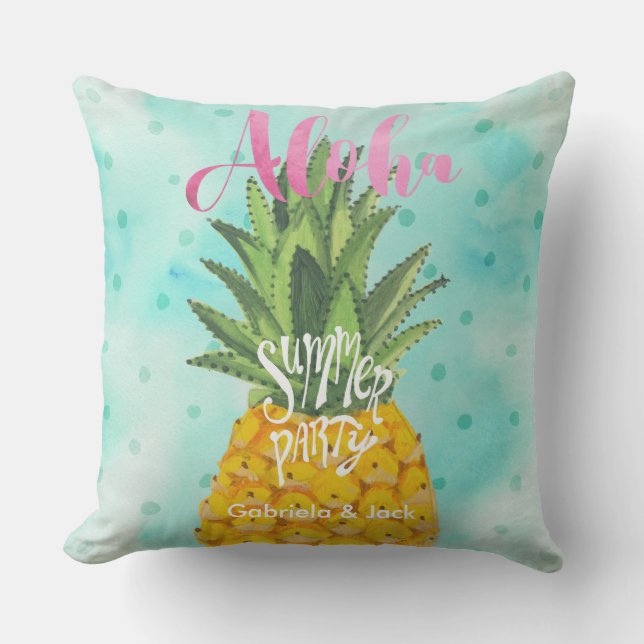 Sommar Luau Party Pineapple utomhus | Pillow Kudde (Framsida)