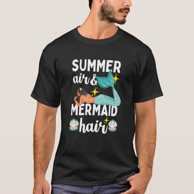 Sommar Luft Sjöjungfru Hair Beach T Shirt (Framsida)