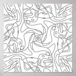 Sommar: Lustigt Smälter Poster Cats Coloring