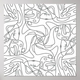 Sommar: Lustigt Smälter Poster Cats Coloring