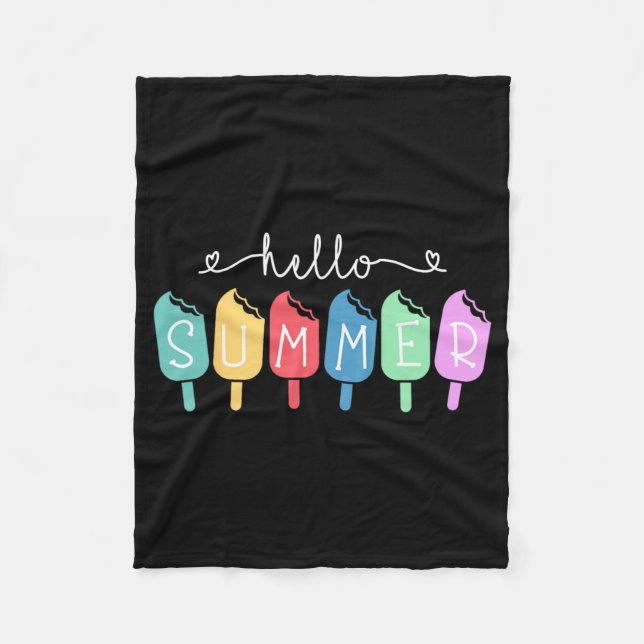 Sommar Lycklig förra dagen skollärare Student Fleecefilt (Framsidan)