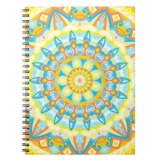 Sommar Mandala Boho Solsken Geometriskt Mönster Anteckningsbok (Framsidan)