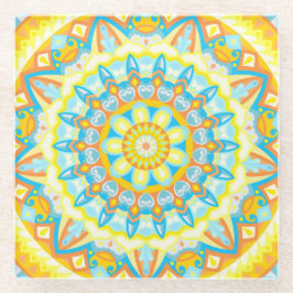 Sommar Mandala Gul Orange Boho Blommig Ljus