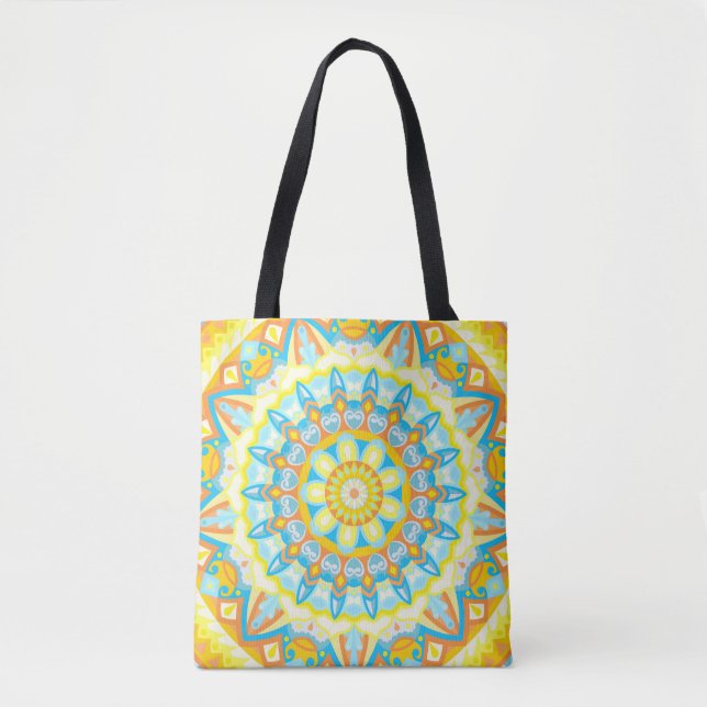 Sommar Mandala Ljus Boho Strand Marknad Livlig Tygkasse (Framsida)