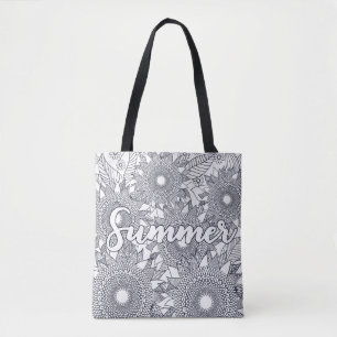 Sommar Mandalas Färgläggning Kul Tygkasse