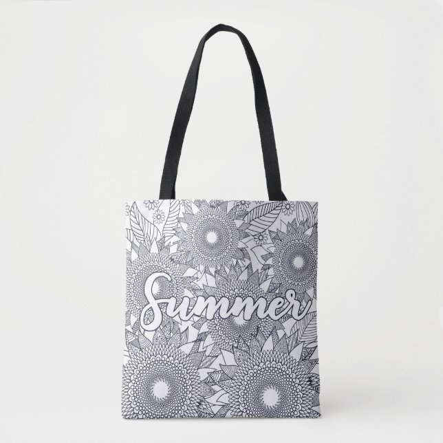 Sommar Mandalas Färgläggning Kul Tygkasse (Framsida)