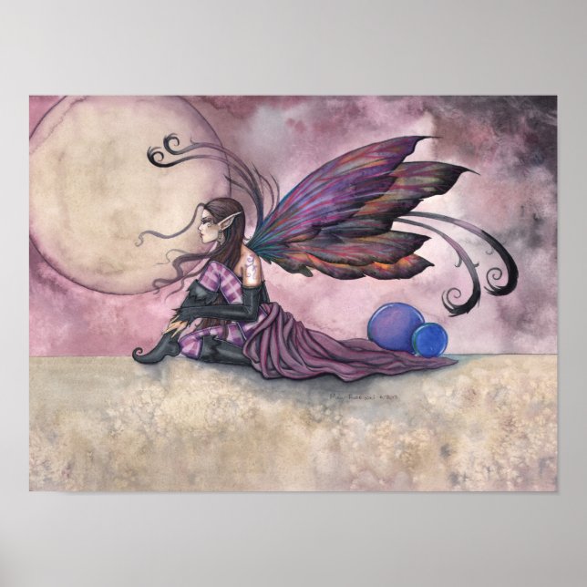Sommar Måne Fairy Gothic Fantasy Art Poster (Framsidan)