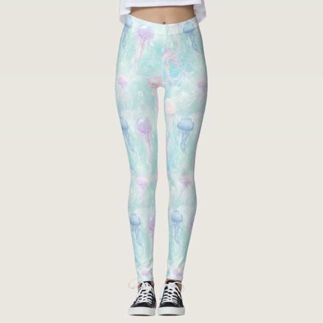 Sommar Maneter Kustmönster Leggings (Framsida)