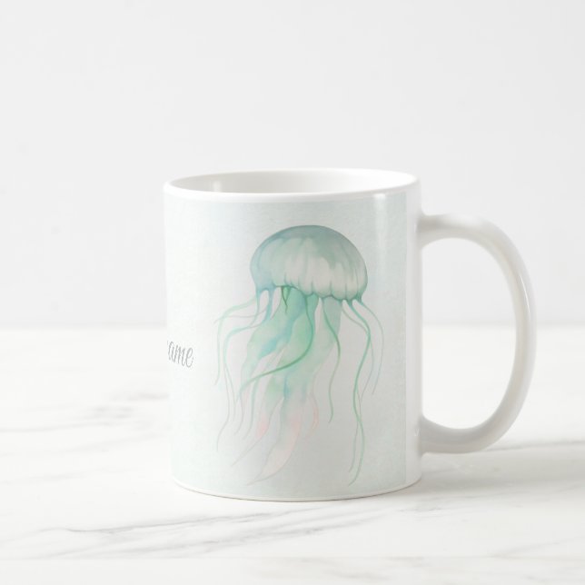Sommar Maneter Vattenfärg Ocean Design Kaffemugg (Höger)