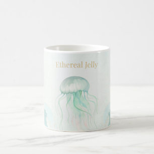 Sommar Maneter Vattenfärg Ocean Design Kaffemugg