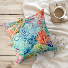 Sommar Marina Korallrev Kudde