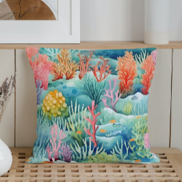 Sommar Marina Korallrev Kudde