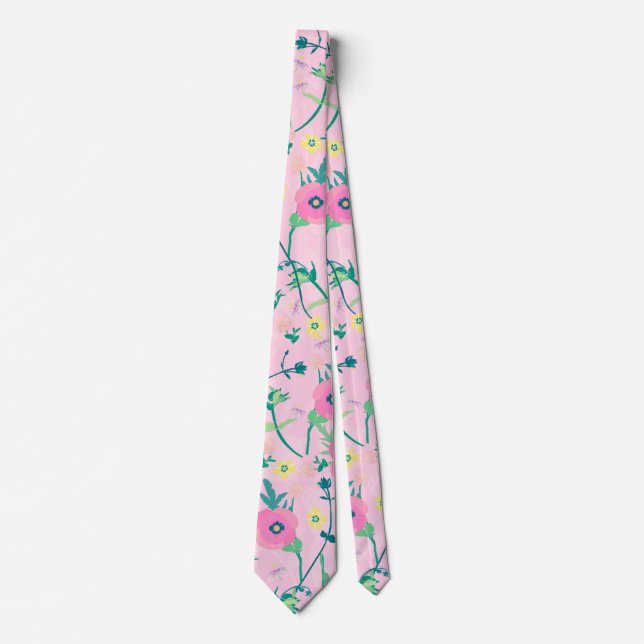 Sommar Meadow Blommigt Natur Rosa Illustration Slips (Framsida)