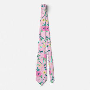 Sommar Meadow Blommigt Rosa Illustration Slips