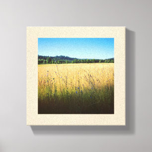 Sommar Meadow med blå Wildblommor Canvastryck