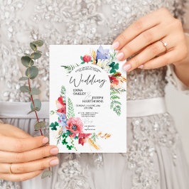 Sommar Meadow Wildbloms elegant blommigt Bröllop Inbjudningar