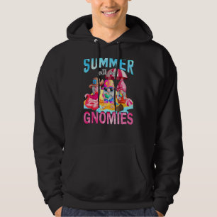 Sommar med min Gnomies Cute Garden Gnomes-familj V Hoodie