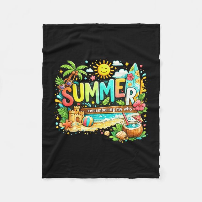 Sommar minns min varför strand semester citat  fleecefilt (Framsidan)