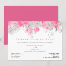 Sommar Mode Show Event Blommigt Rosa Grått