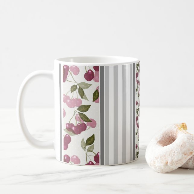 sommar mönster av ränder av flerfärgad tyger kaffemugg (Med munk)