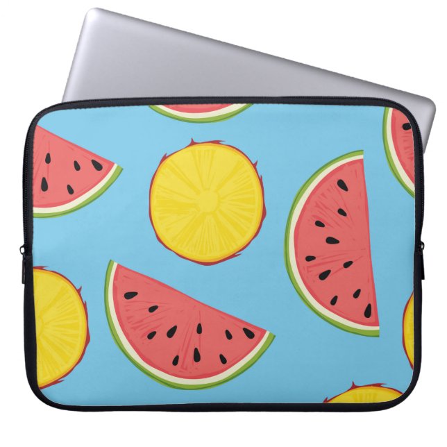 Sommar mönster med ananas och vattenmelonart,ba laptop fodral (Framsidan)