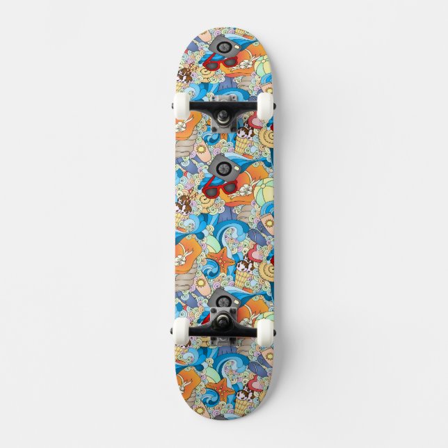 Sommar mönster old school skateboard bräda 21,6 cm (Framsida)