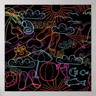 Sommar mönster poster