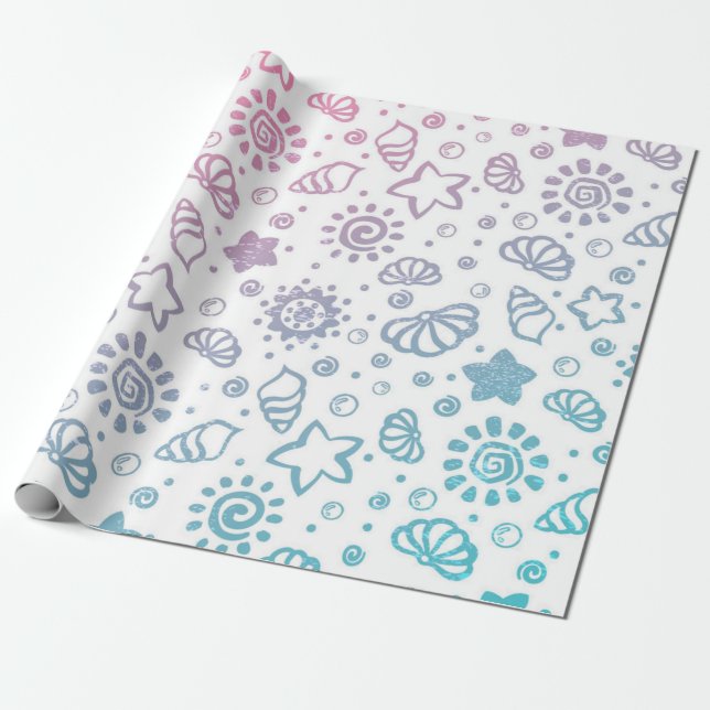 Sommar mönster presentpapper (Utrullad)