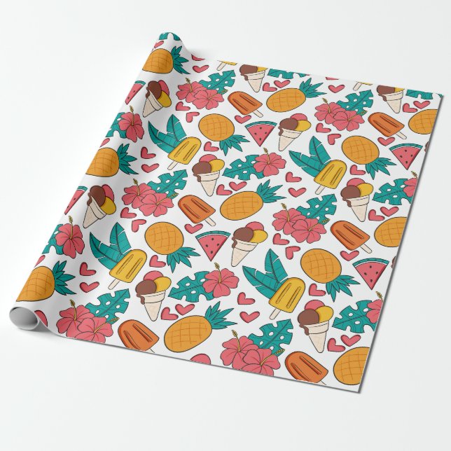 Sommar Mönster Presentpapper (Utrullad)