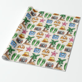 Sommar Mönster Wrapping Papper Presentpapper