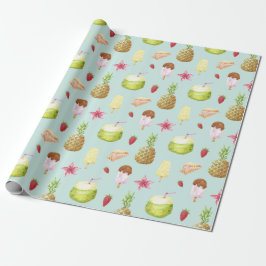 Sommar Mönster Wrapping Papper Presentpapper